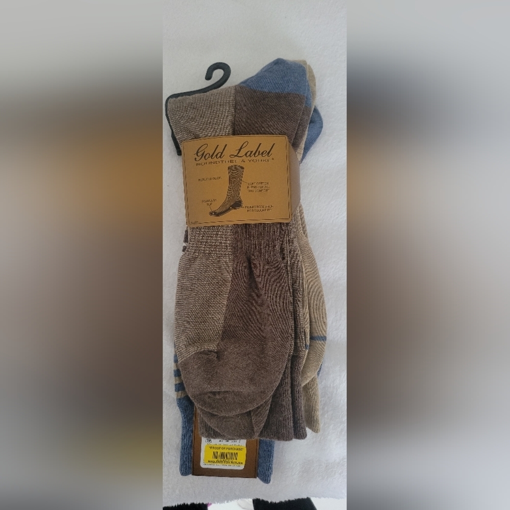 Gold Label Argyle Dress Socks 5 pairs total Big Men size 13-16